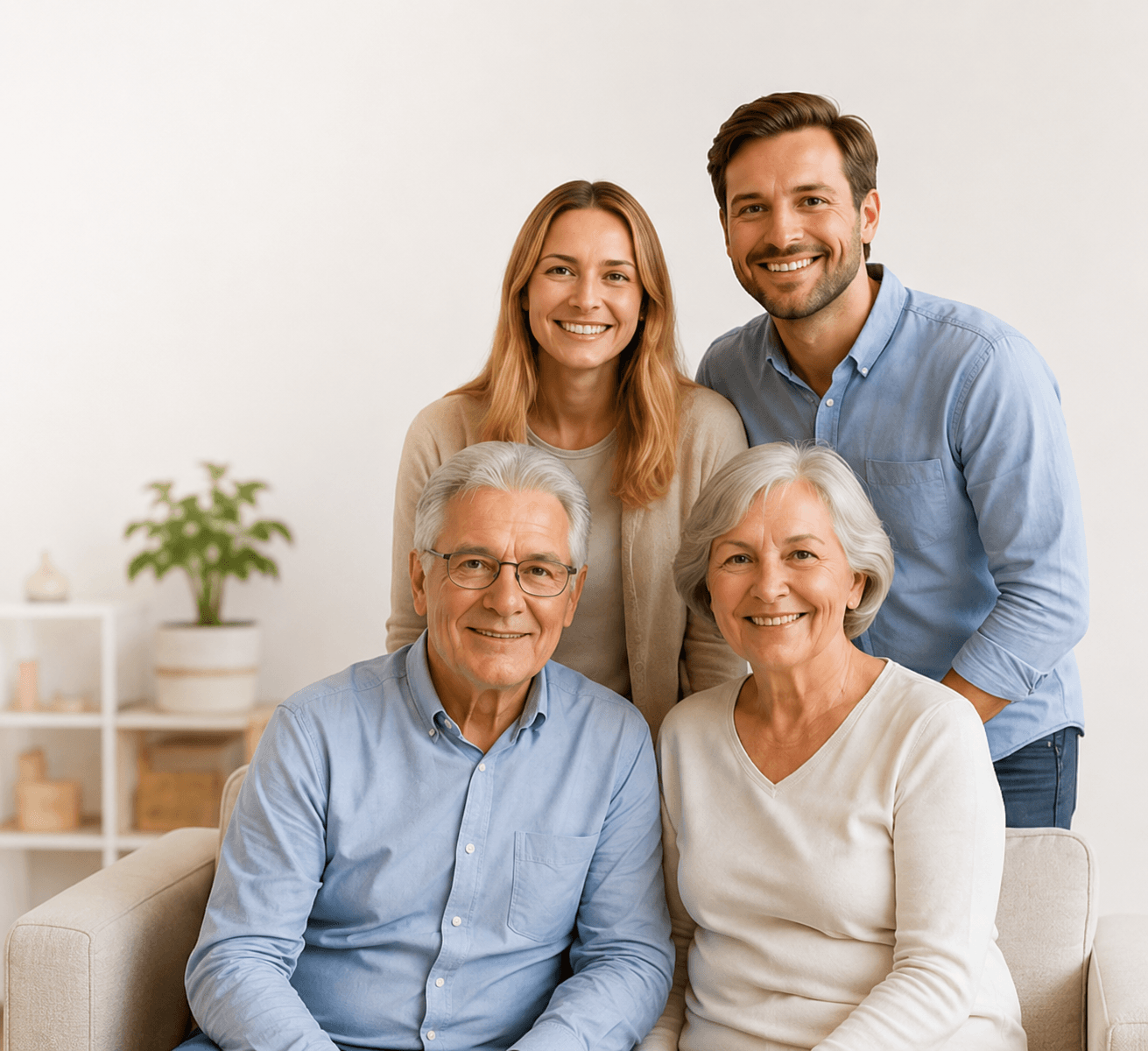 Familie Schneider mit ihrer Betreuungskraft